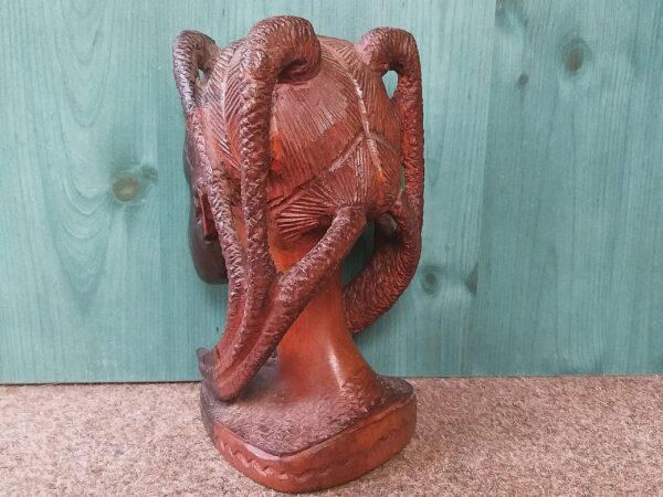 Ebony wood statue woman head