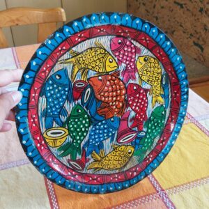 Indian Serving Tray: Handmade Metal Plate with Traditional Motives - for Home Decor & Collection