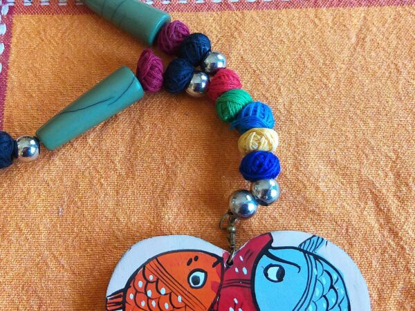Indian Wooden Necklace- Handmade Jewelry - Original Art - Image 12