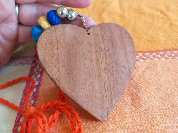 Indian Wooden Necklace- Handmade Jewelry - Original Art - Image 4