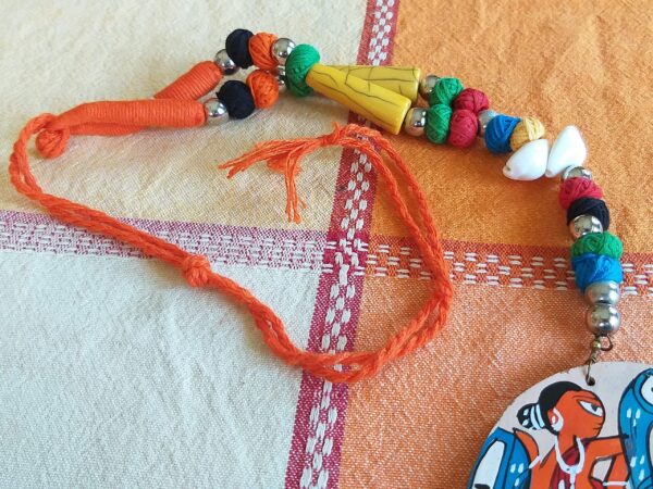 Indian Wooden Necklace: Handmade Jewelry with Traditional Motives - Circle Pendant - Image 6